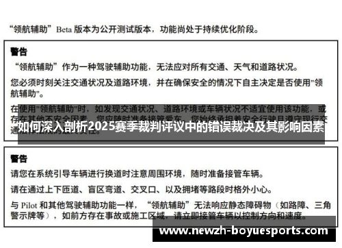 如何深入剖析2025赛季裁判评议中的错误裁决及其影响因素